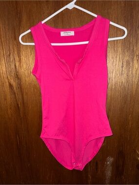 Zenana Outfitters Hot Pink Girls' Sleeveless One-Piece Bodysuit